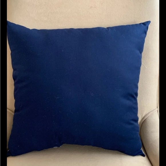 Navy Blue Coral Pattern Throw Pillow - Picture 3 of 3